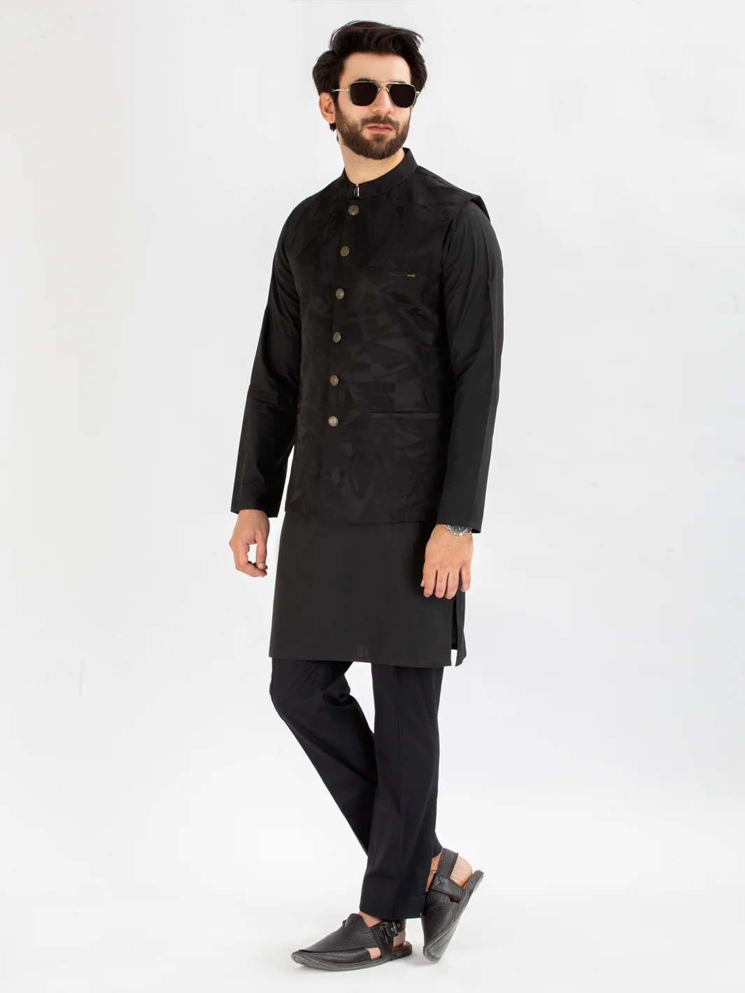 Black Blended Waistcoat - AL-WC-297-R1