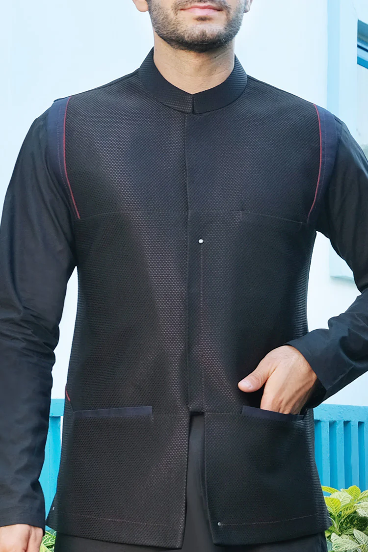 Black Blended Waistcoat - AL-WC-300 - Image 2