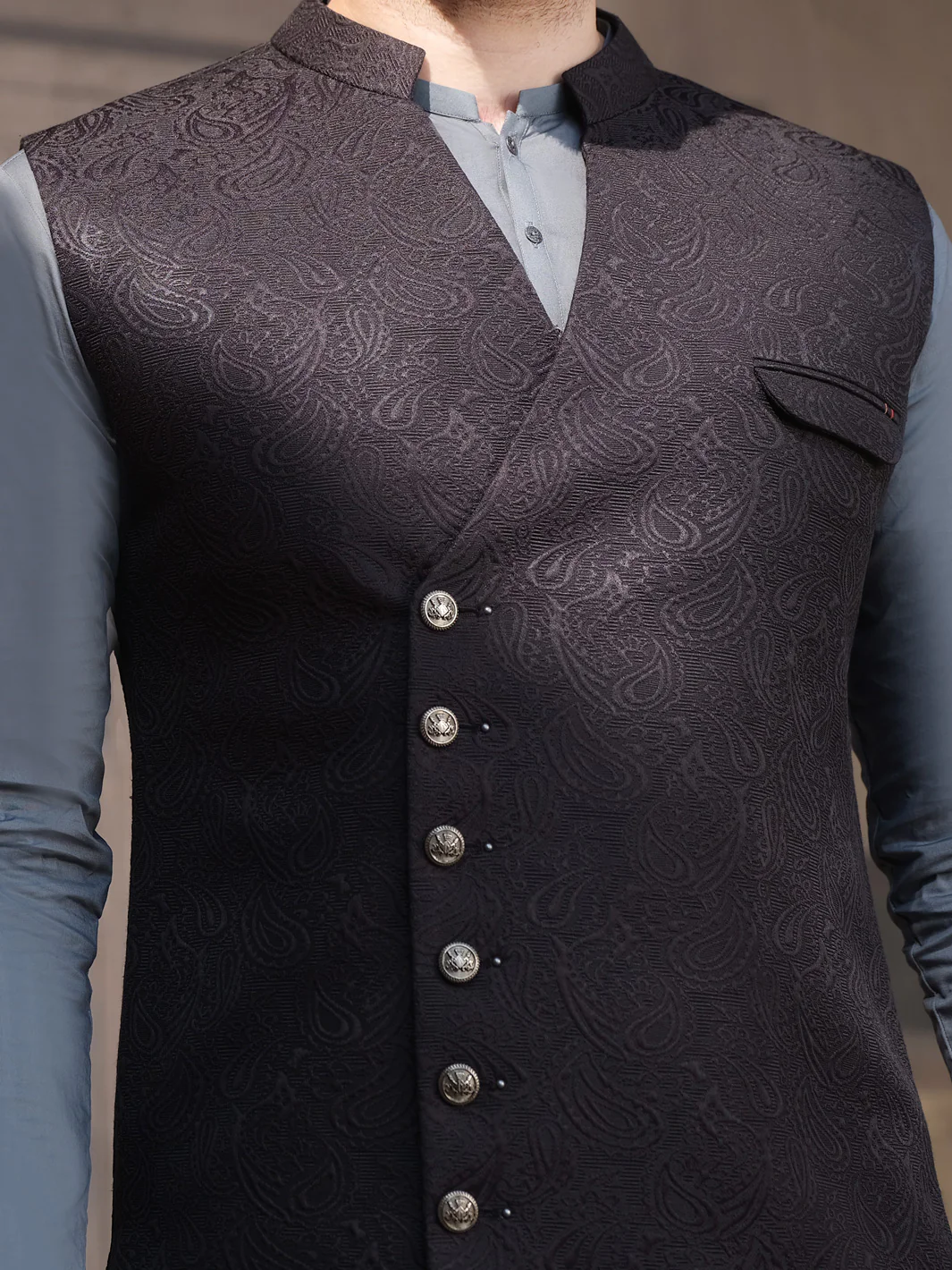 Black Blended Waistcoat - AL-WC-301 - Image 3