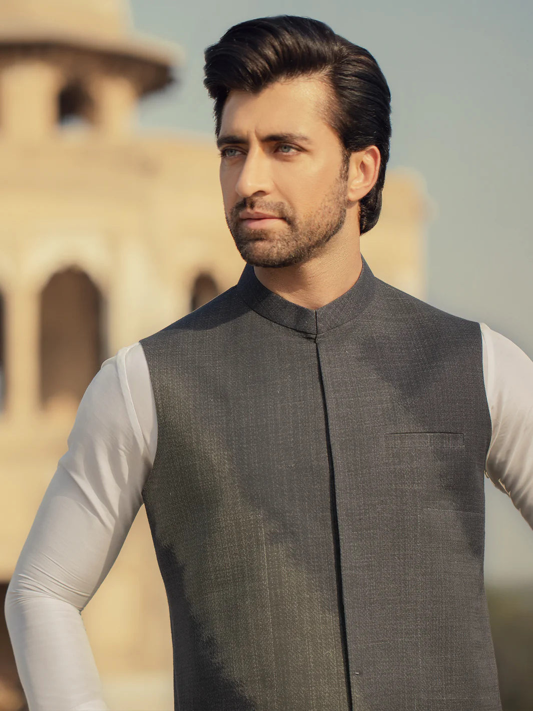 Green Cotton Waistcoat - AL-WC-311 - Image 2