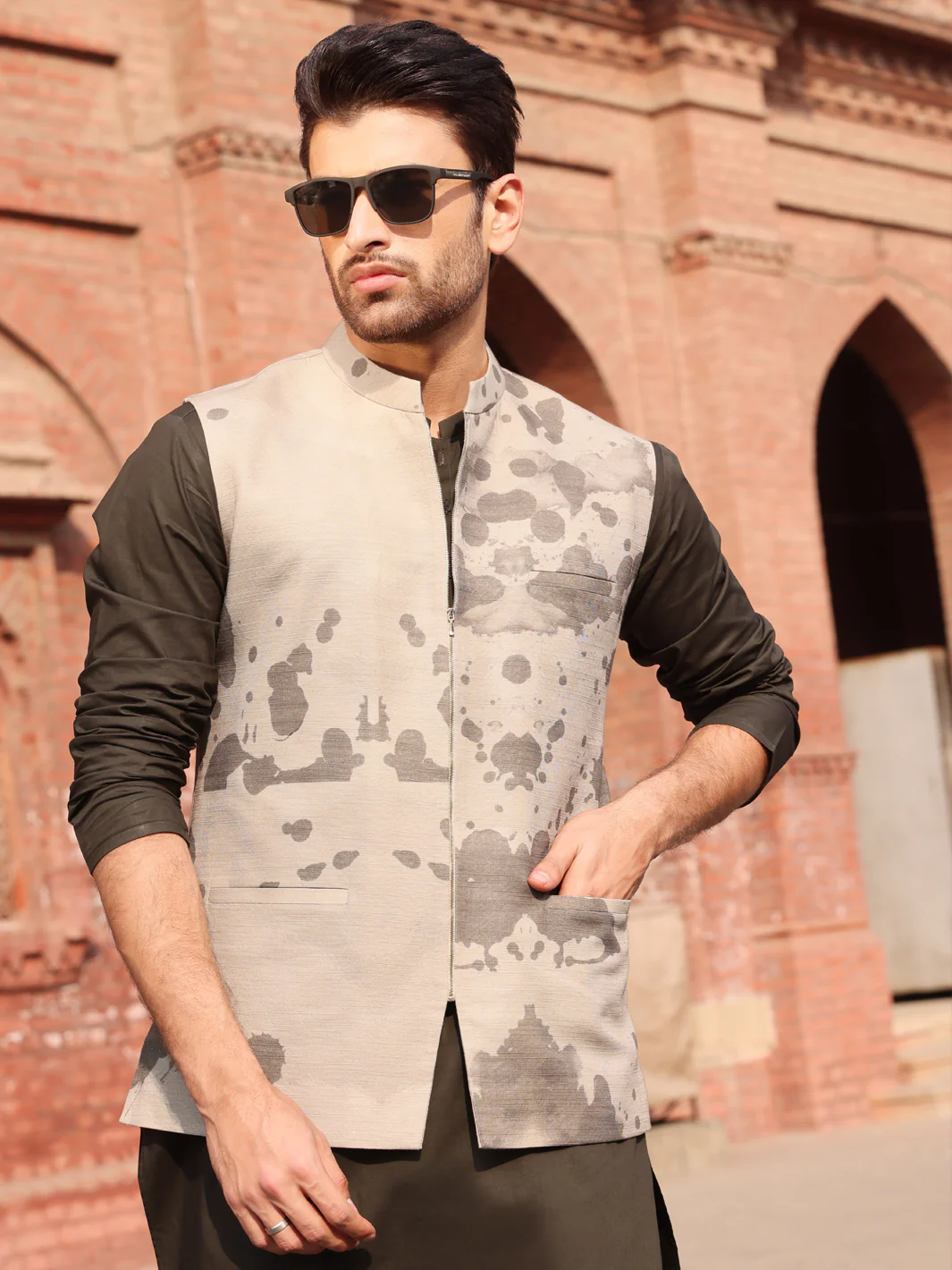 Green Cotton Waistcoat - AL-WC-312 - Image 2