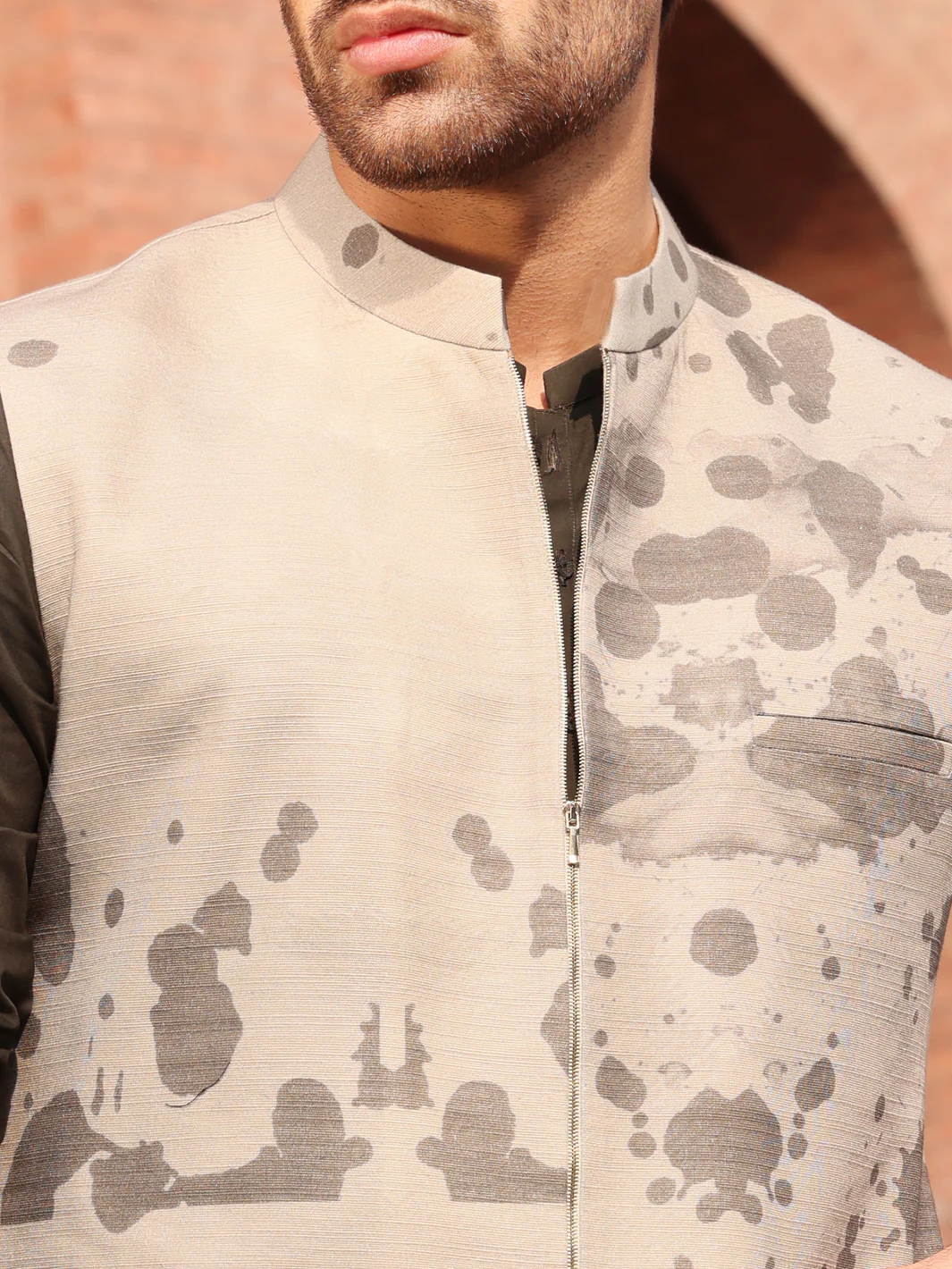 Green Cotton Waistcoat - AL-WC-312 - Image 3