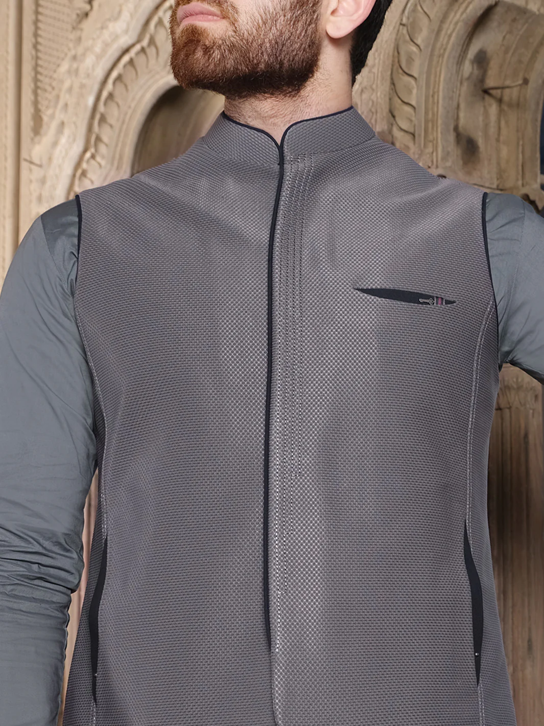 Grey Blended Waistcoat - AL-WC-324 - Image 2