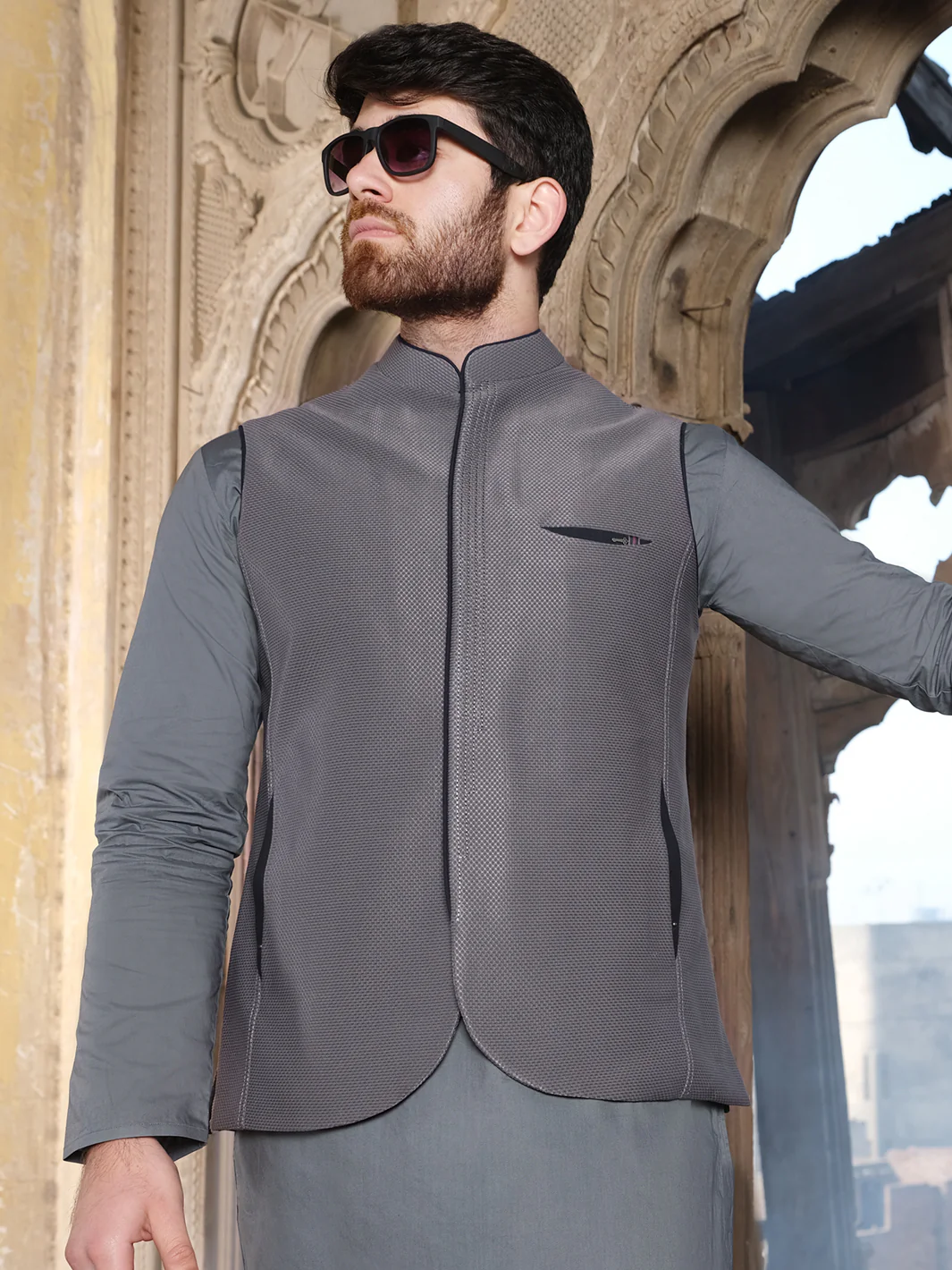 Grey Blended Waistcoat - AL-WC-324 - Image 3