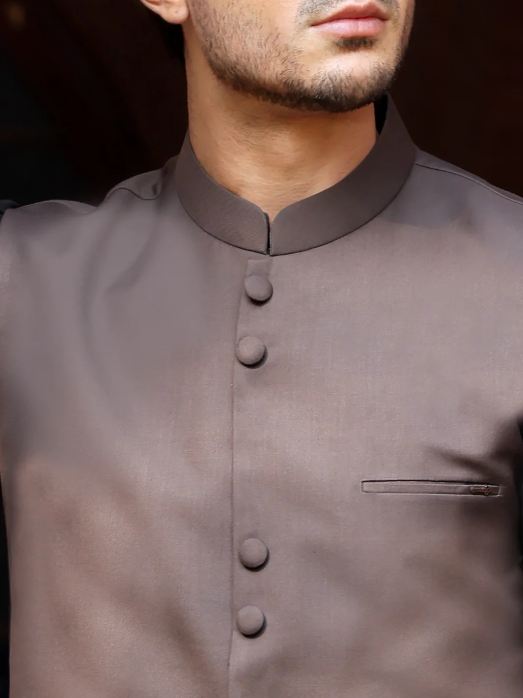 Dark Brown Suiting Waistcoat - AL-WC-358 - Image 3
