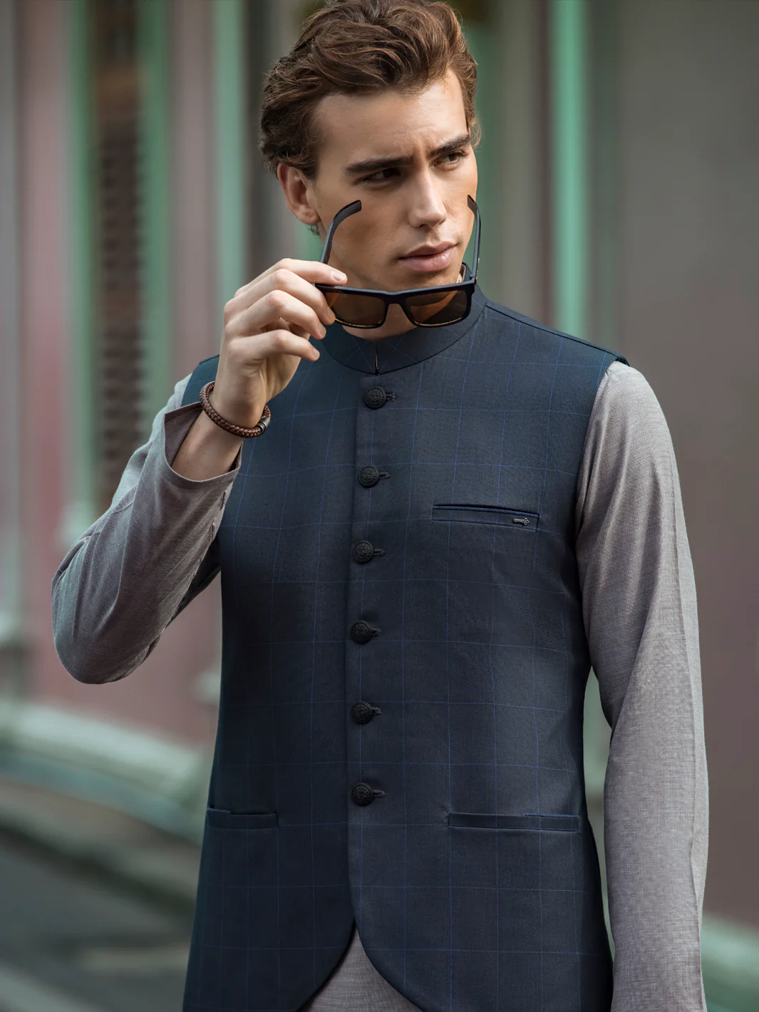 Blue Suiting Waistcoat - AL-WC-360 - Image 2