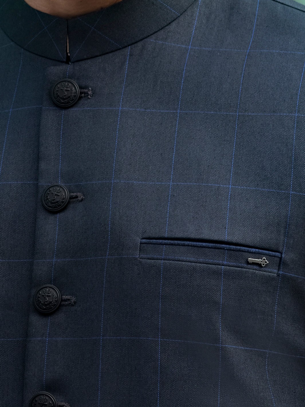 Blue Suiting Waistcoat - AL-WC-360 - Image 3