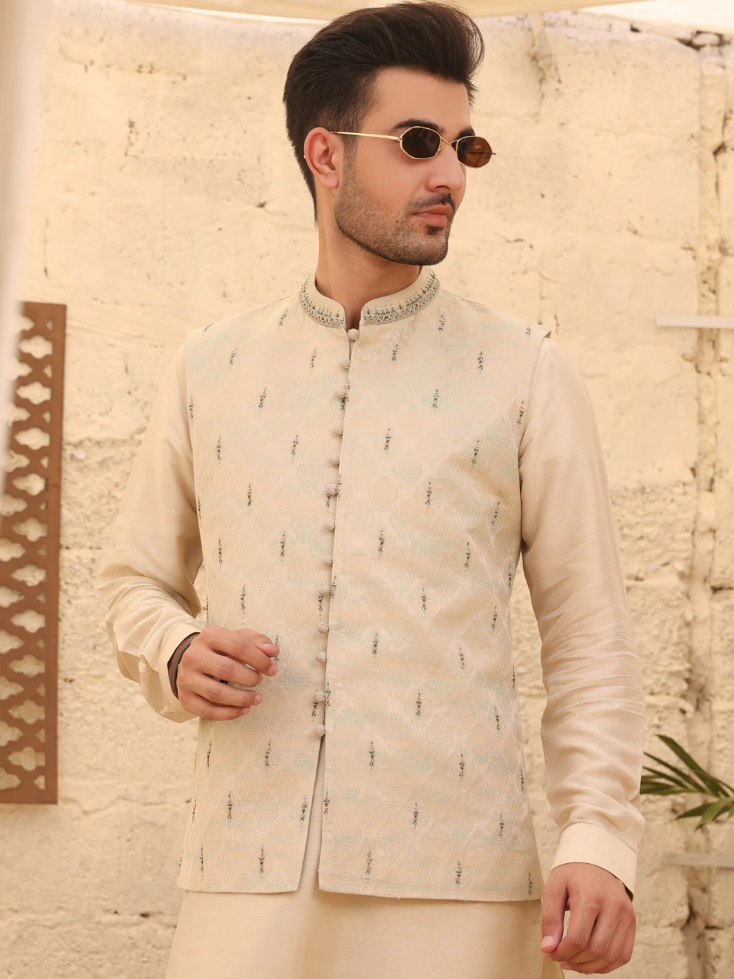Cream Blended Waistcoat - AL-WC-374 - Image 5