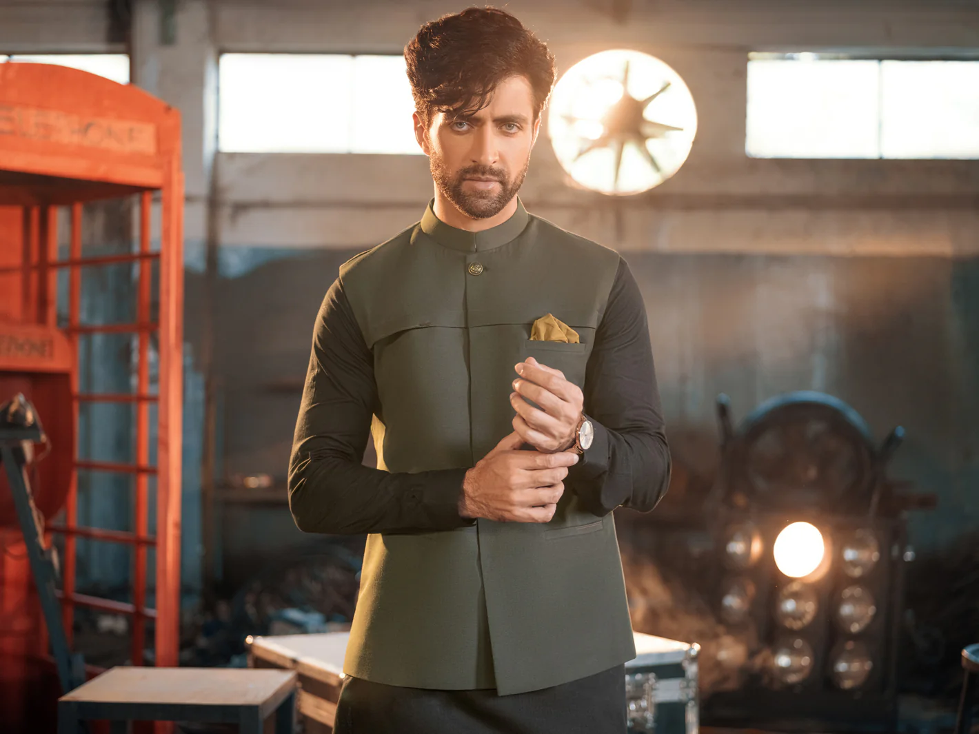 Green Suiting Waistcoat - AL-WC-376 - Image 2
