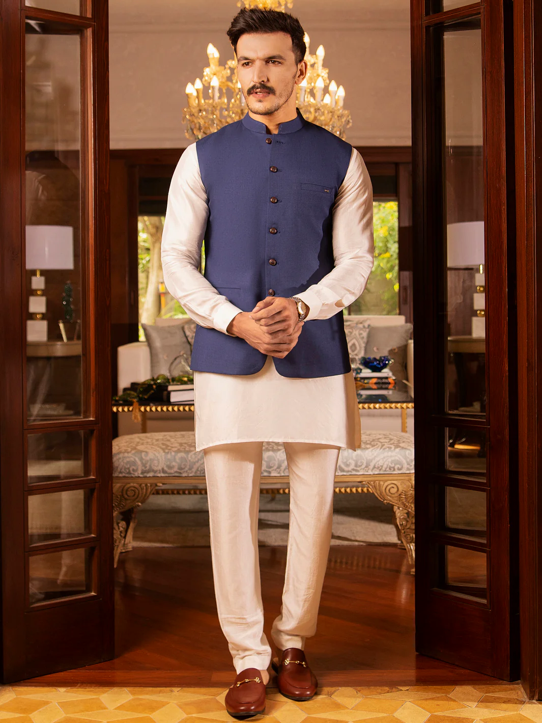 Blue Suiting Waistcoat - AL-WC-380 - Image 5