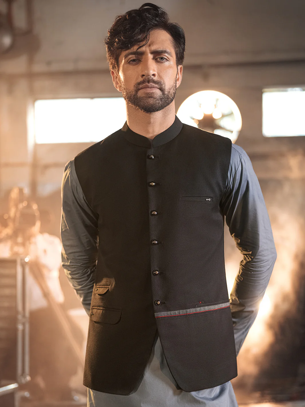 Black Suiting Waistcoat - AL-WC-381 - Image 2