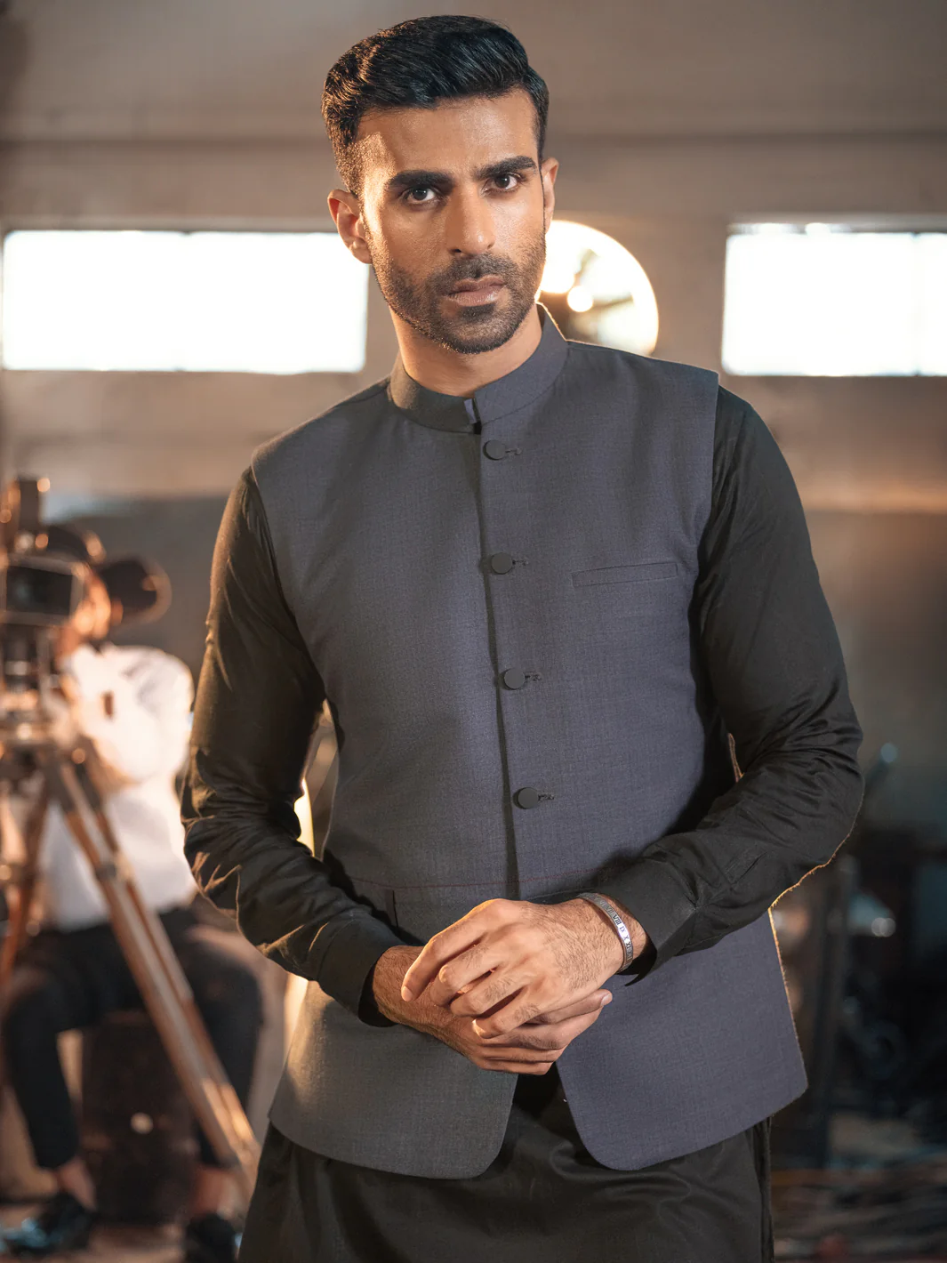 Charcoal Grey Suiting Waistcoat - AL-WC-382 - Image 3