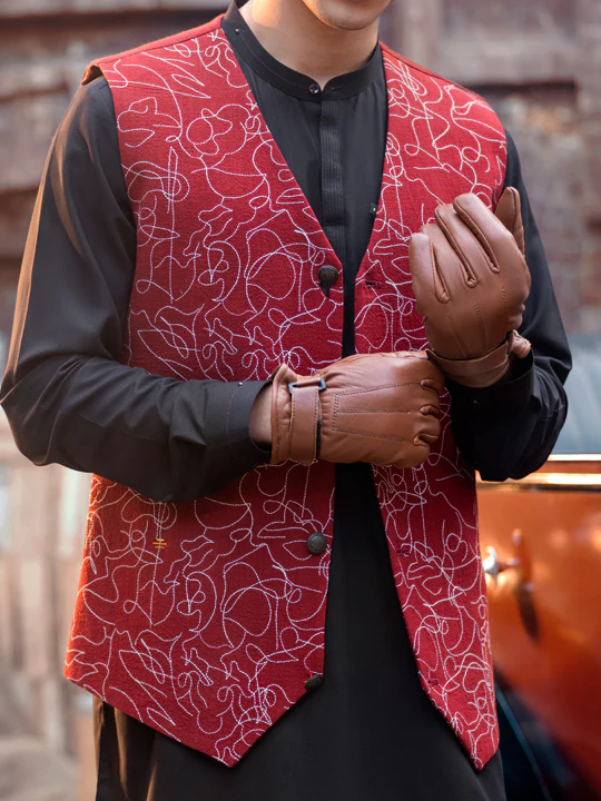 Maroon Blended Waistcoat - AL-WC-413 - Image 7