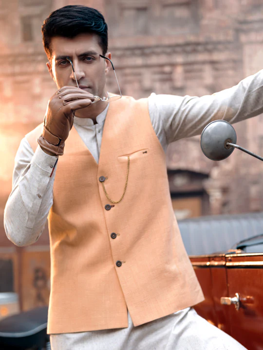 Beige Blended Waistcoat - AL-WC-416 - Image 5