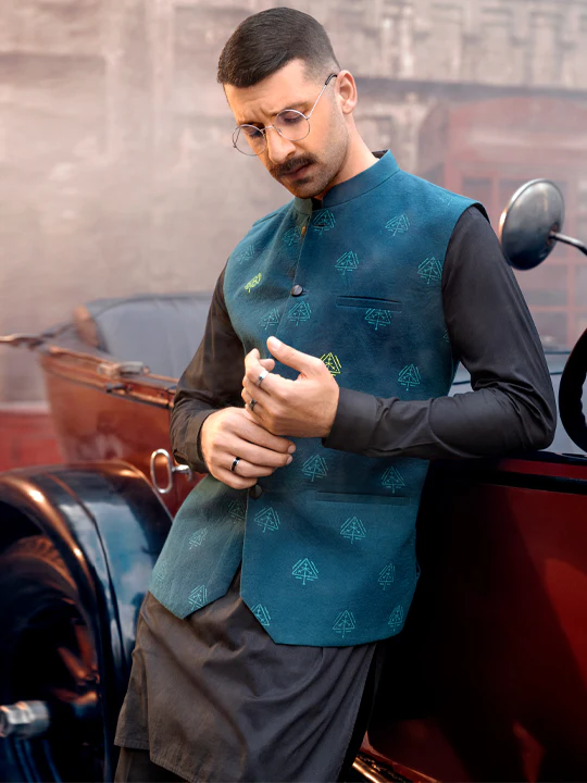Bottle Green Blended Waistcoat - AL-WC-417 - Image 7