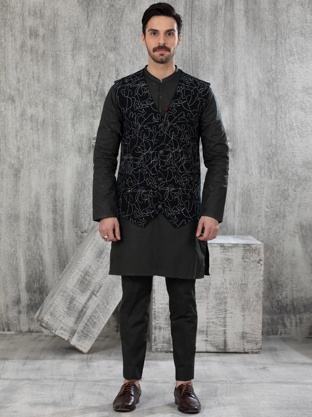 Black Blended Waistcoat - AL-WC-418 - Image 2