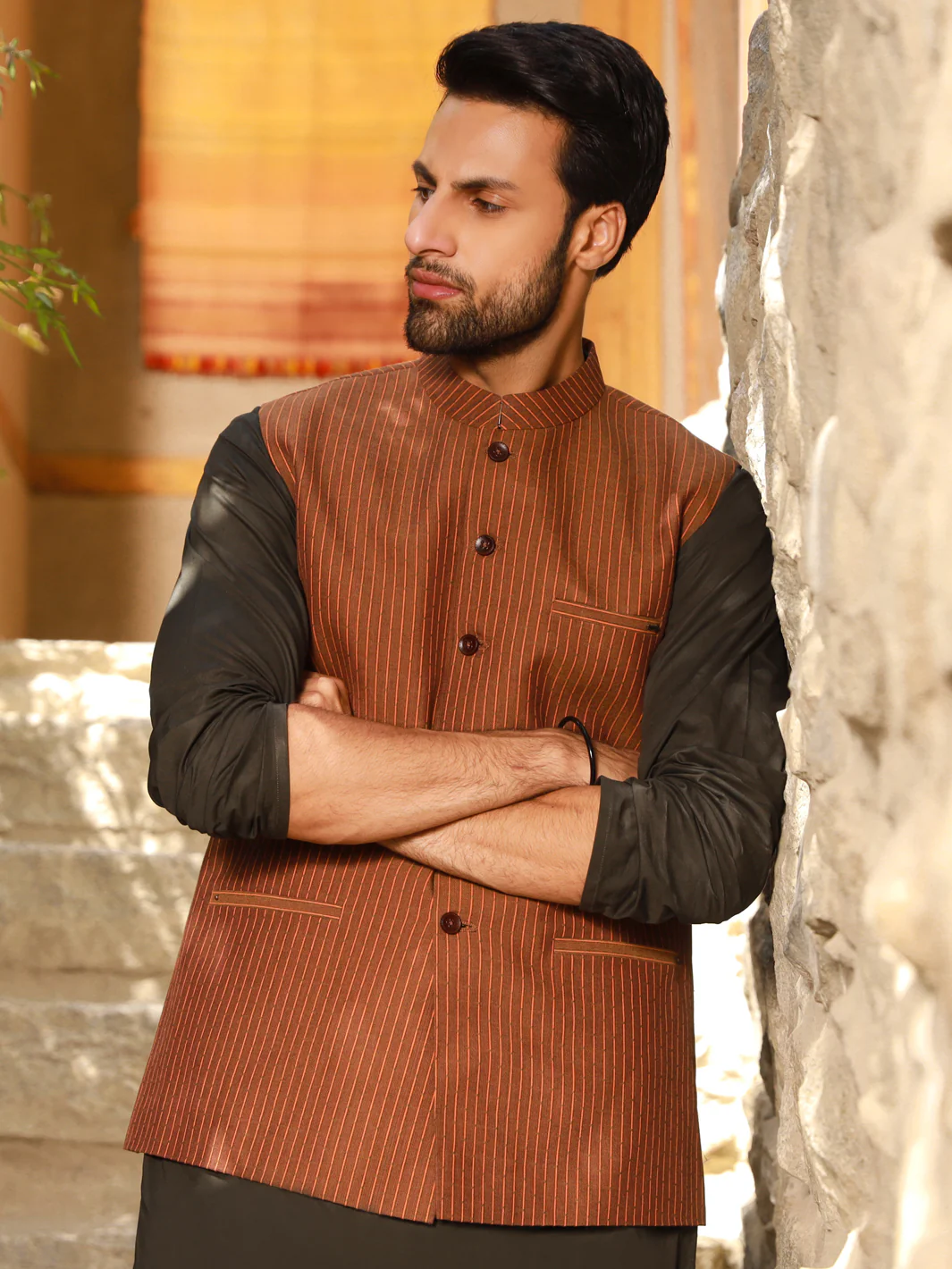 Brown Cotton Waistcoat - AL-WC-432 - Image 2