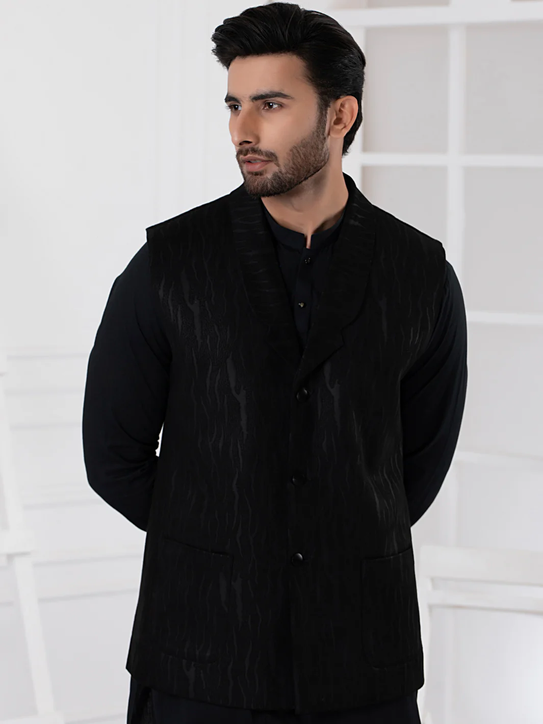 Black Blended Waistcoat - AL-WC-447 - Image 2