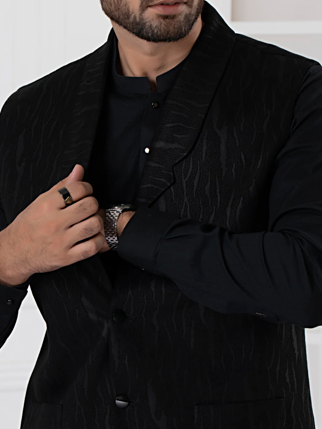 Black Blended Waistcoat - AL-WC-447 - Image 3