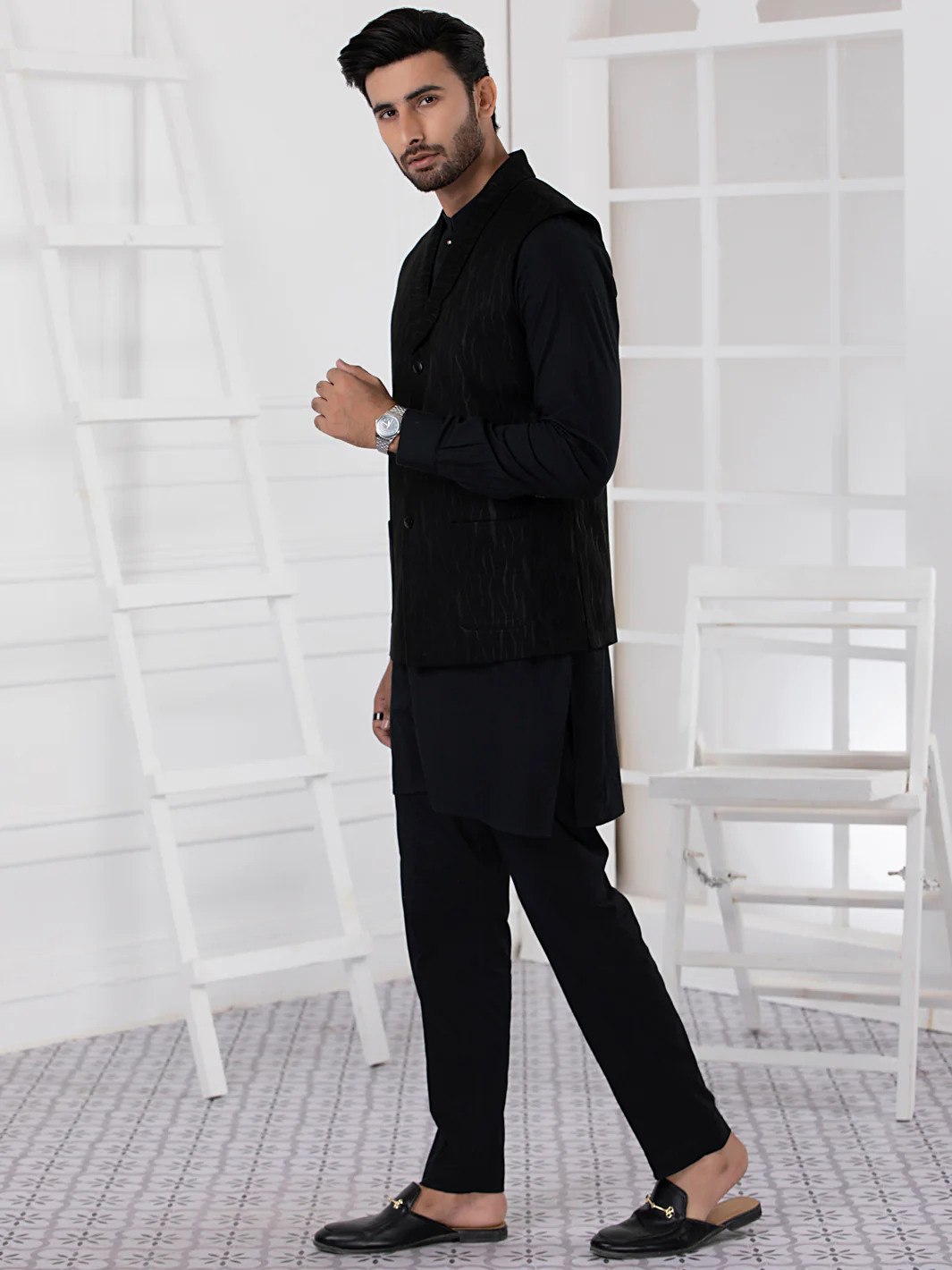 Black Blended Waistcoat - AL-WC-447 - Image 5