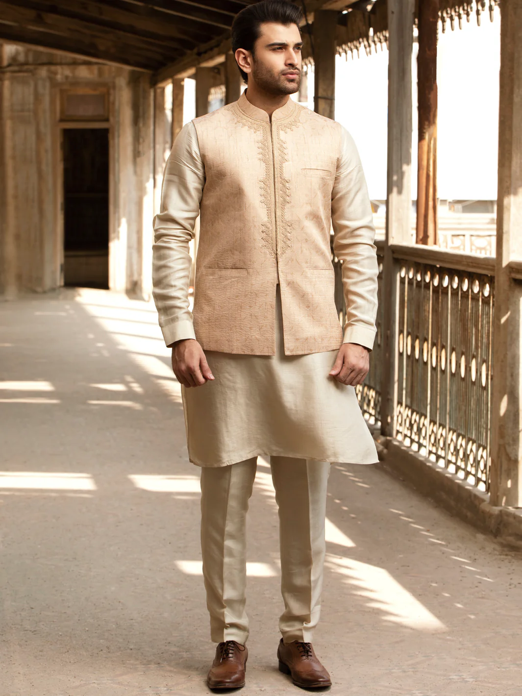 Beige Waistcoat - AL-WC-491 - Image 2