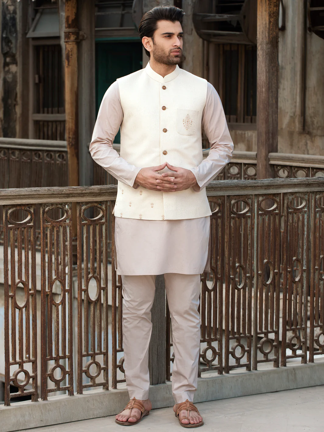 Cream Waistcoat - AL-WC-492 - Image 3