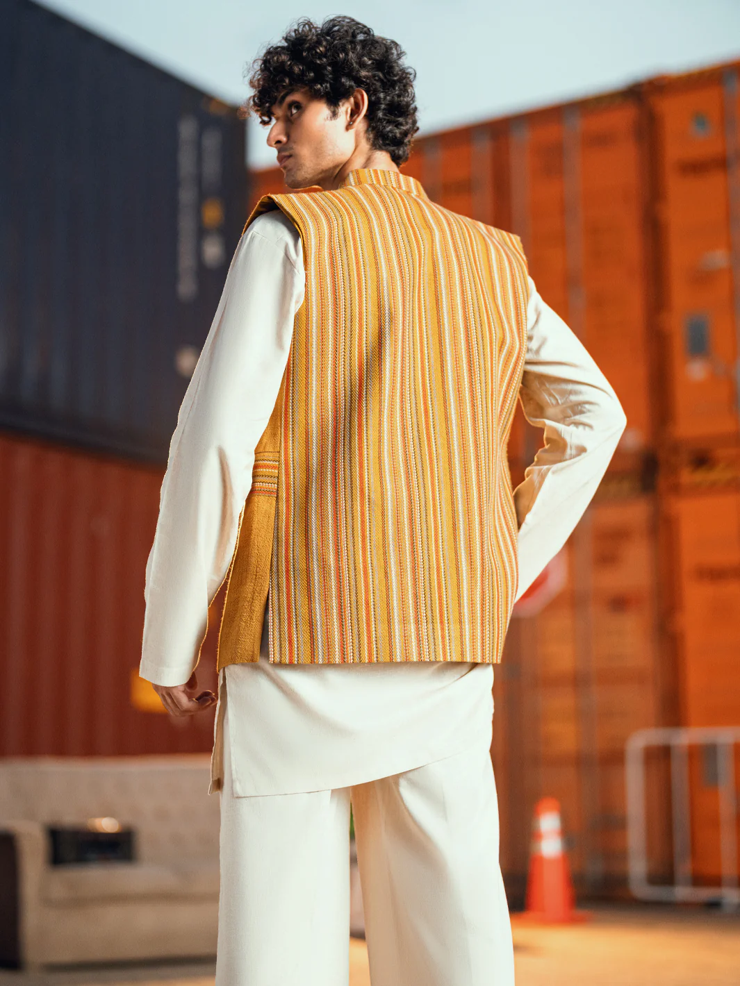 Mustard Formal Waistcoat - AL-WC-493 - Image 4
