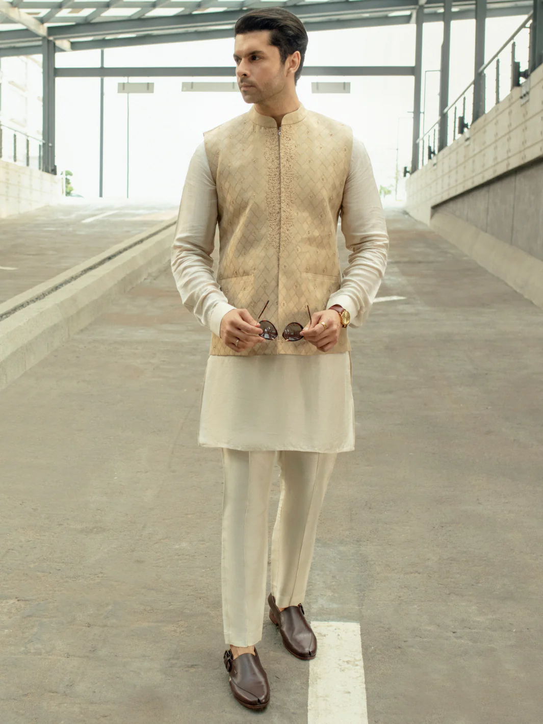 Beige Waistcoat - AL-WC-497 - Image 2