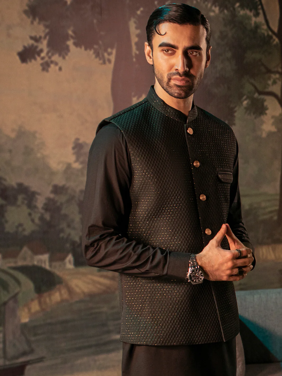 Dark Green Waistcoat - AL-WC-508 - Image 4