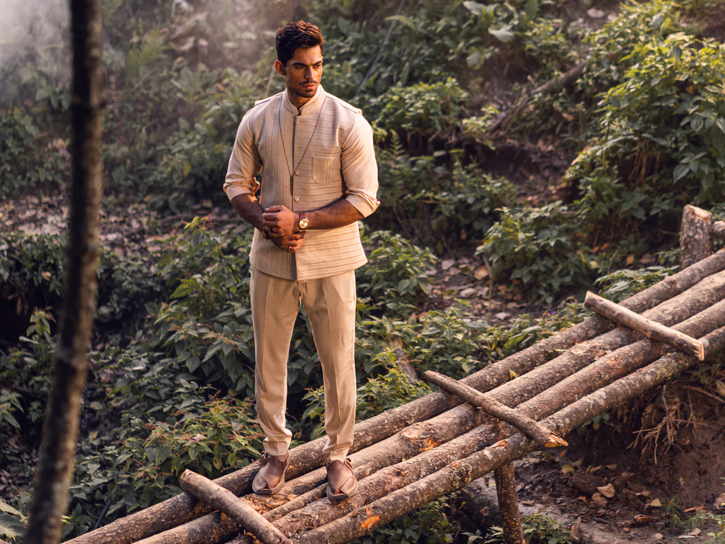 Light Beige Waistcoat - AL-WC-517 - Image 3