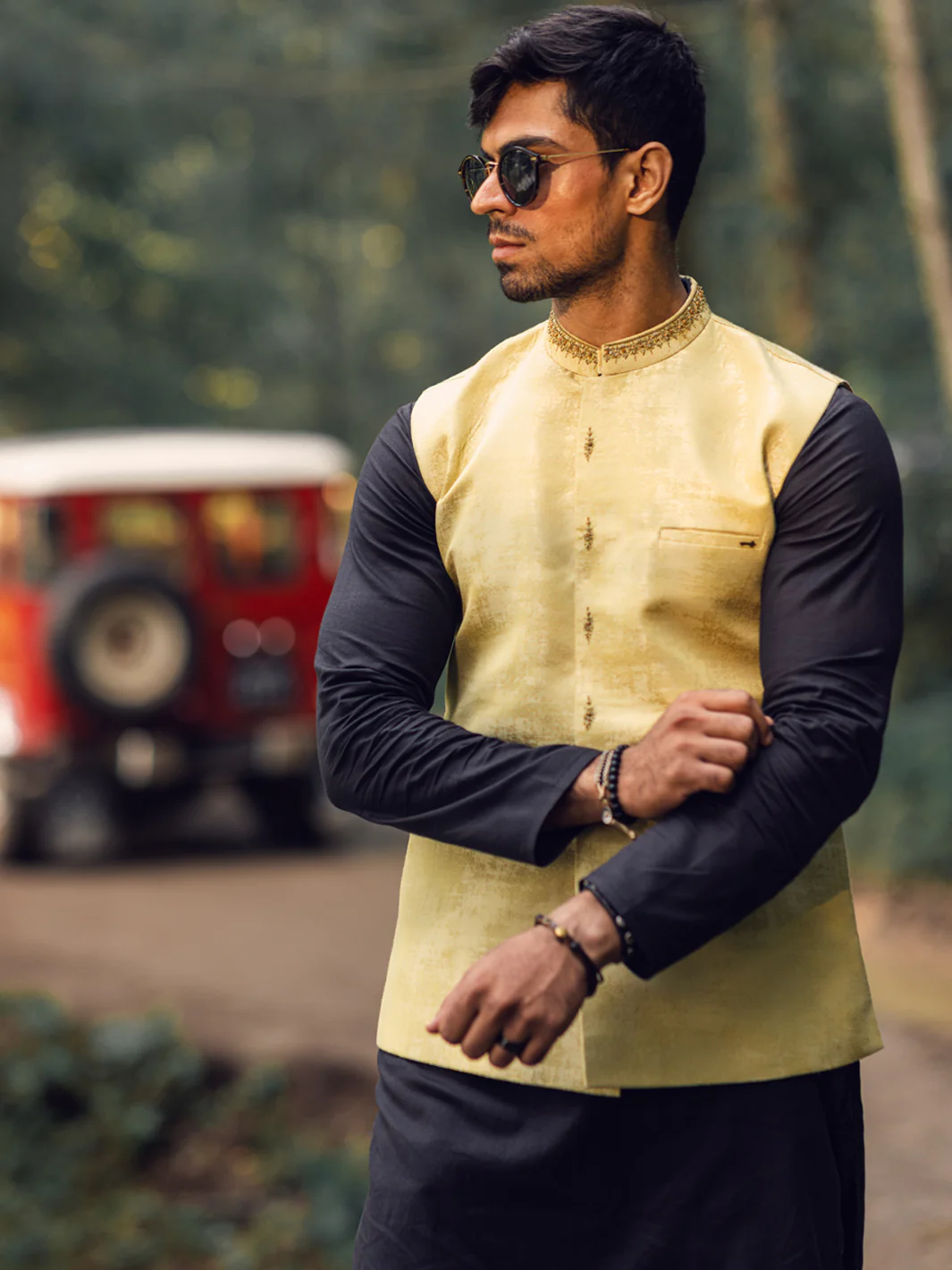 Pistachio Green Waistcoat - AL-WC-519