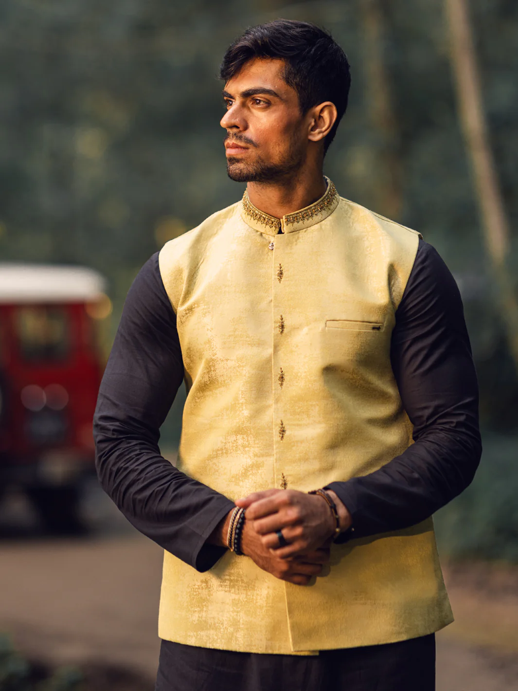 Pistachio Green Waistcoat - AL-WC-519 - Image 4