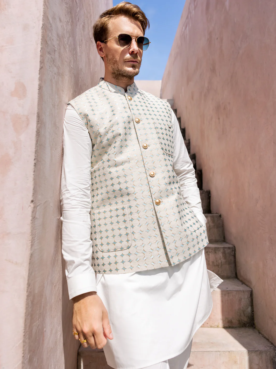 Off White Blended Waistcoat - AL-WC-528 - Image 2