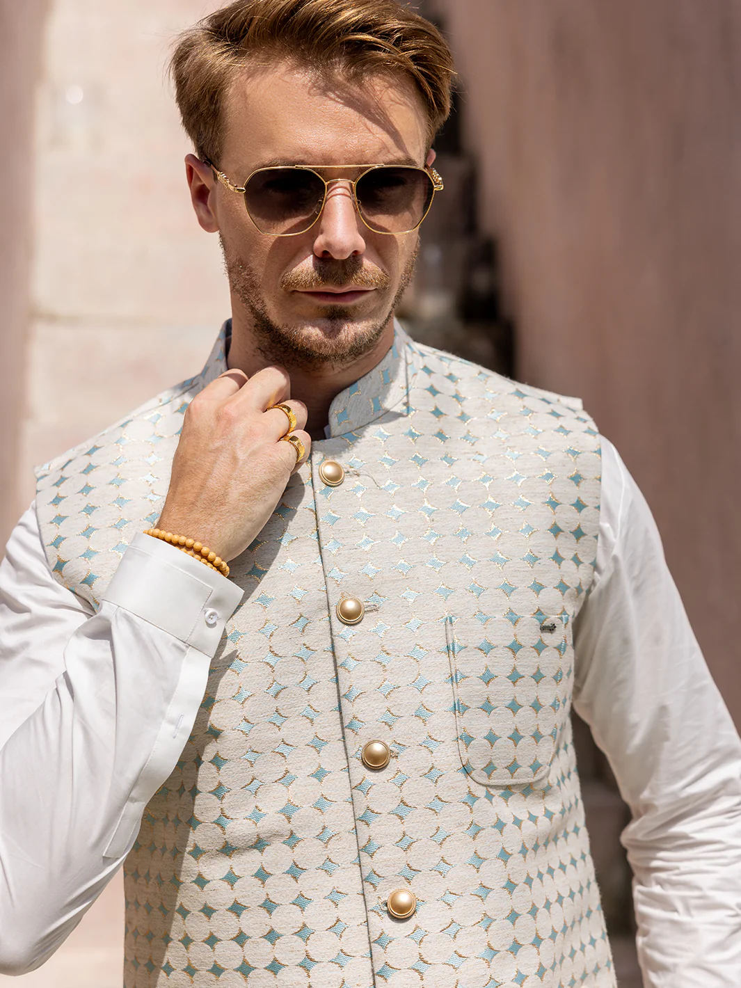 Off White Blended Waistcoat - AL-WC-528 - Image 3