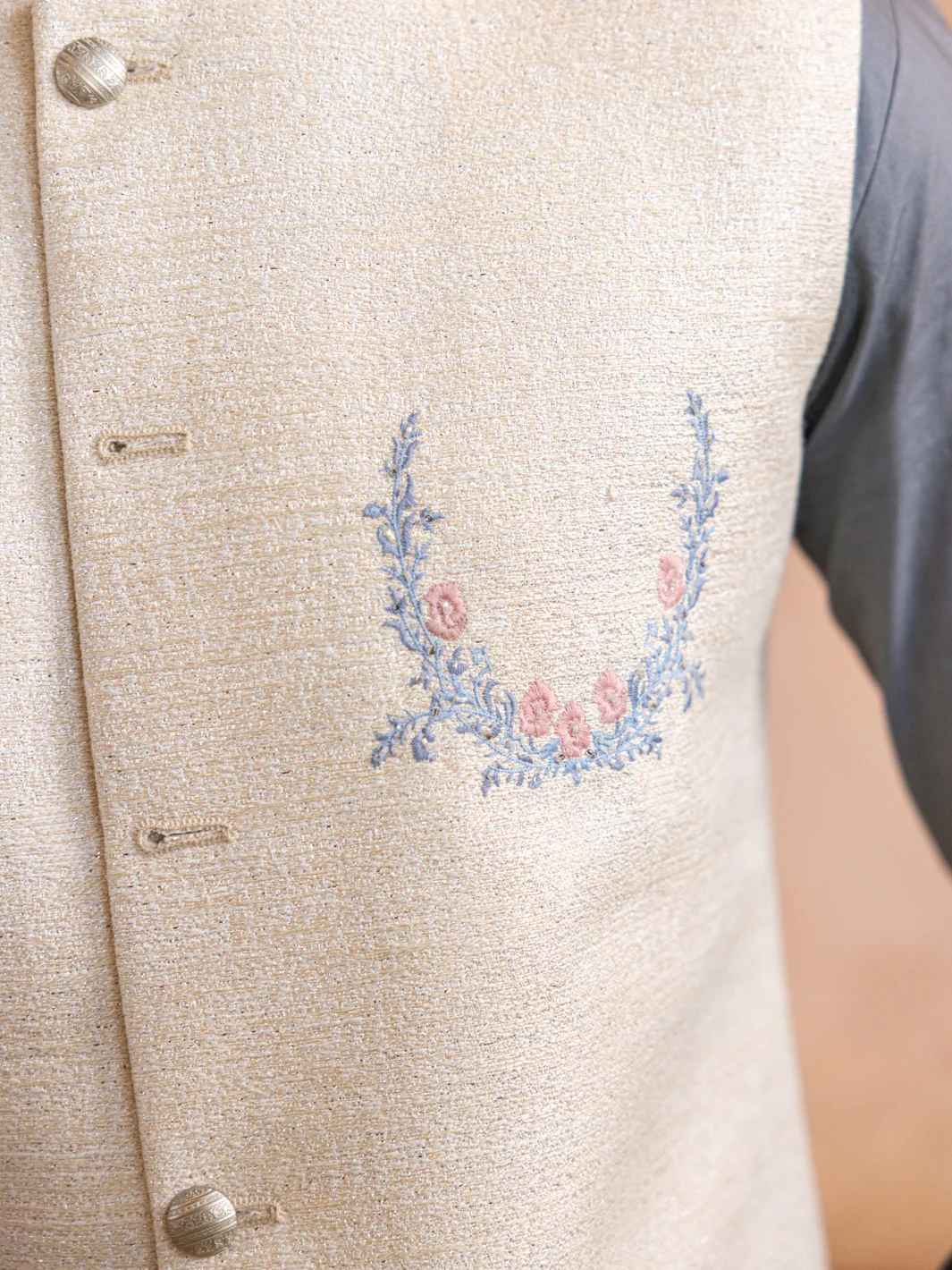 Off White Blended Waistcoat - AL-WC-529 - Image 3