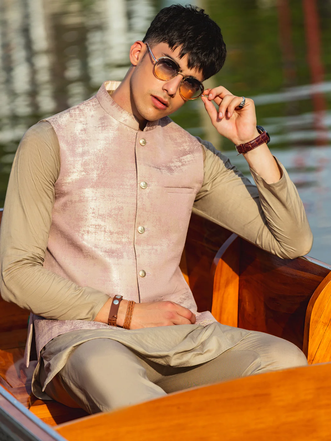 Tea Pink Blended Waistcoat - AL-WC-531 - Image 2
