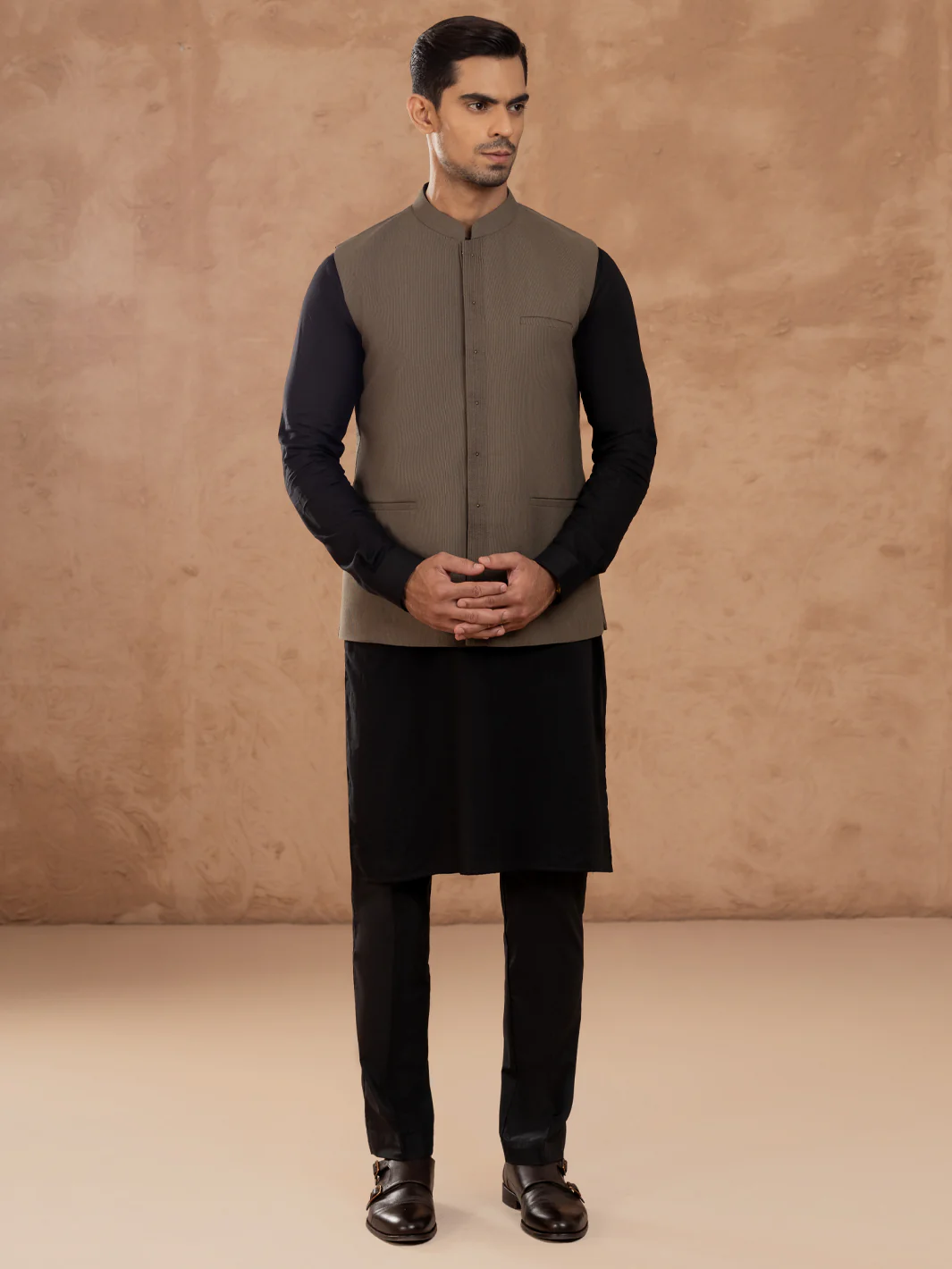 Olive Blended Waistcoat - AL-WC-548A