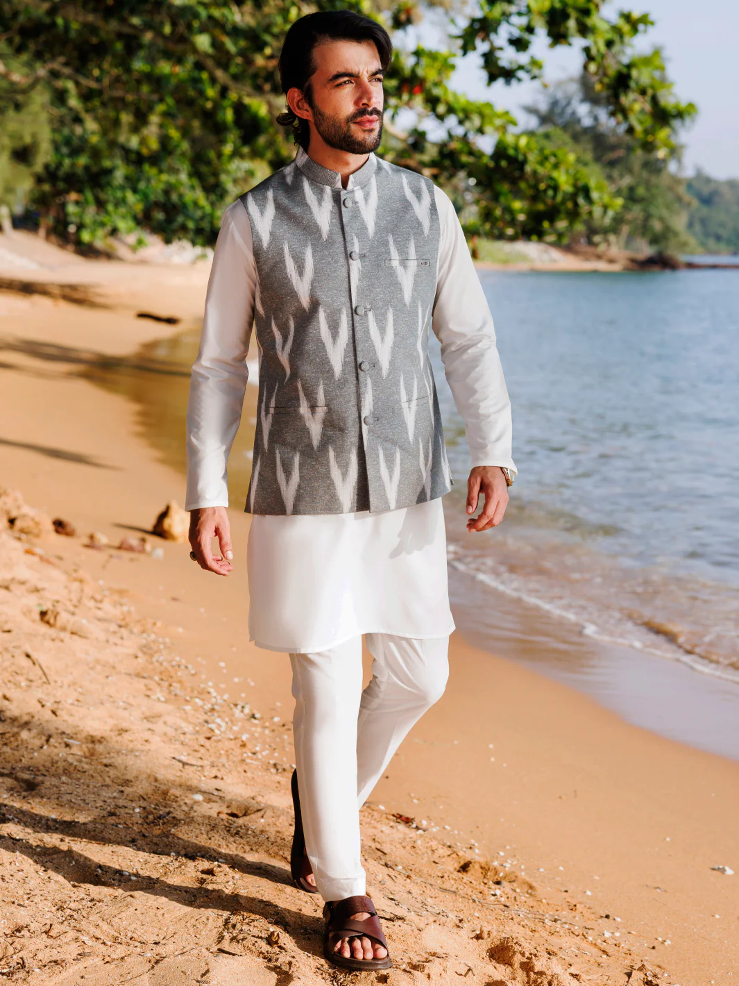 Multicolor Cotton Waistcoat - AL-WC-550C - Image 2