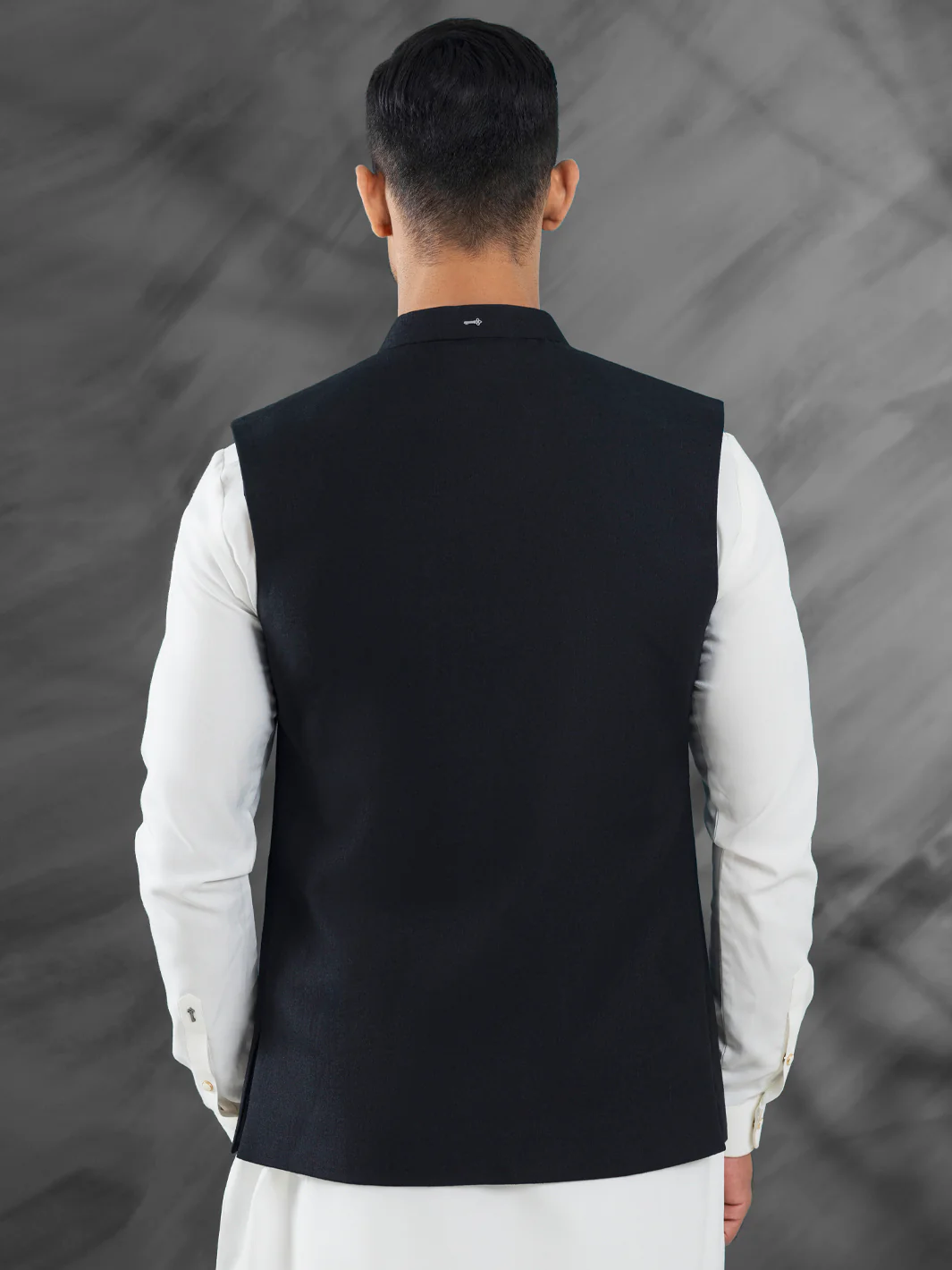 Black Blended Waistcoat - AL-WC-554B - Image 3