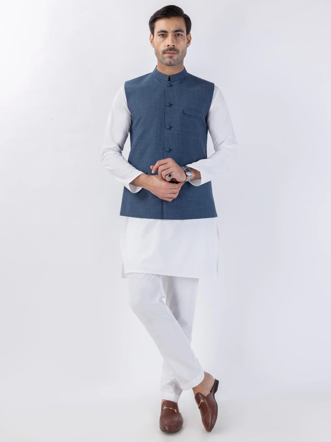 Blue Blended Waistcoat - AL-WC-555