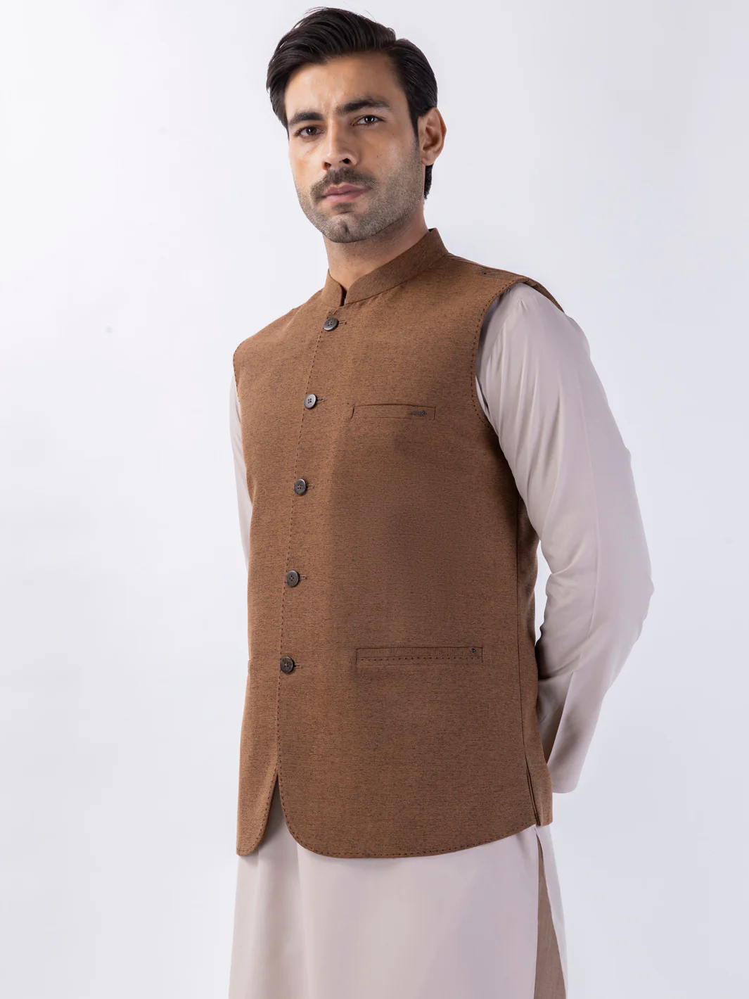 Brown Blended Waistcoat - AL-WC-556 - Image 2