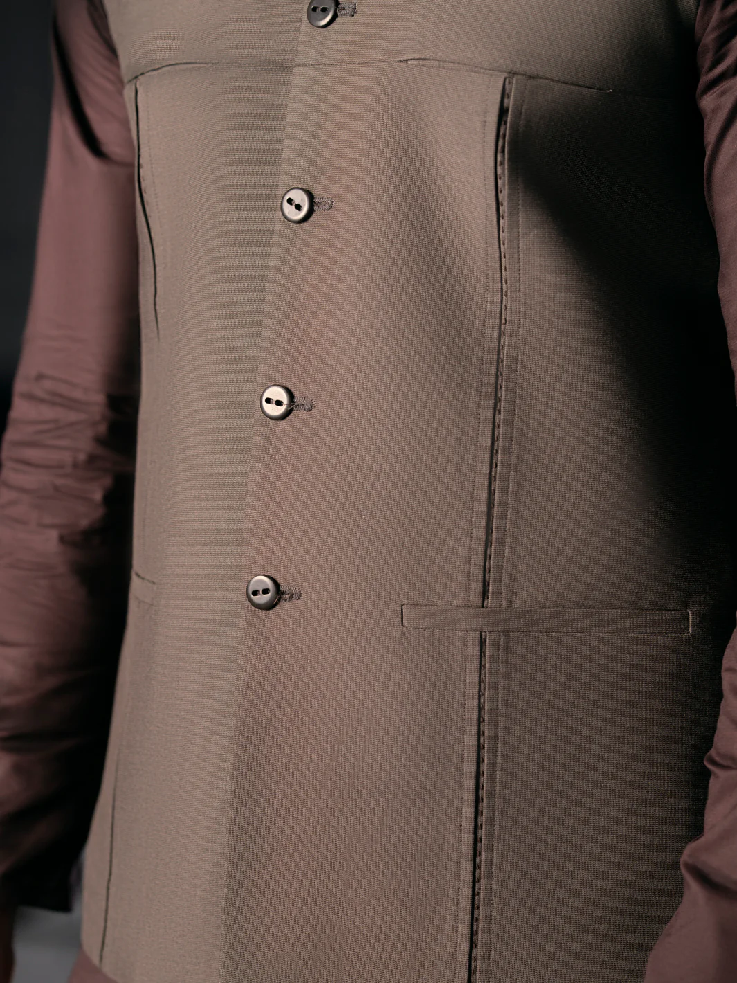 Brown Blended Waistcoat - AL-WC-566 - Image 3