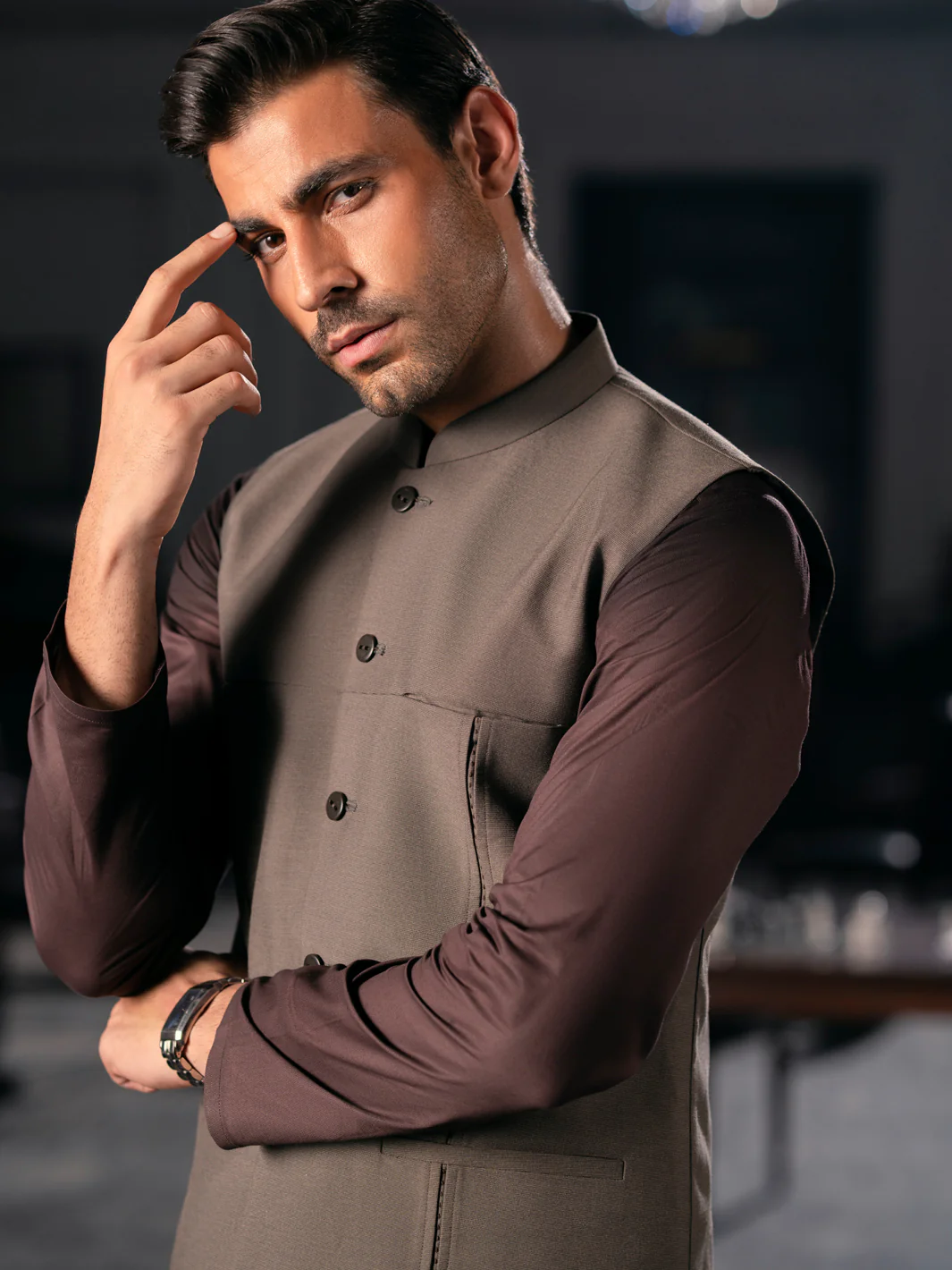 Brown Blended Waistcoat - AL-WC-566 - Image 4