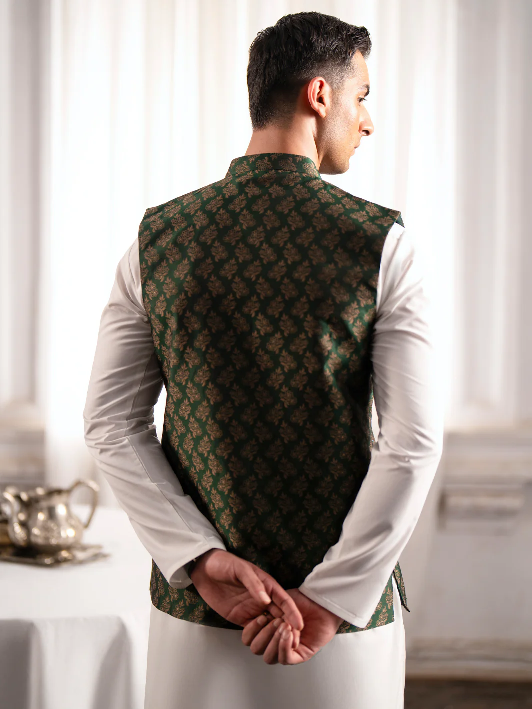 Green Blended Waistcoat - AL-WC-570A - Image 3