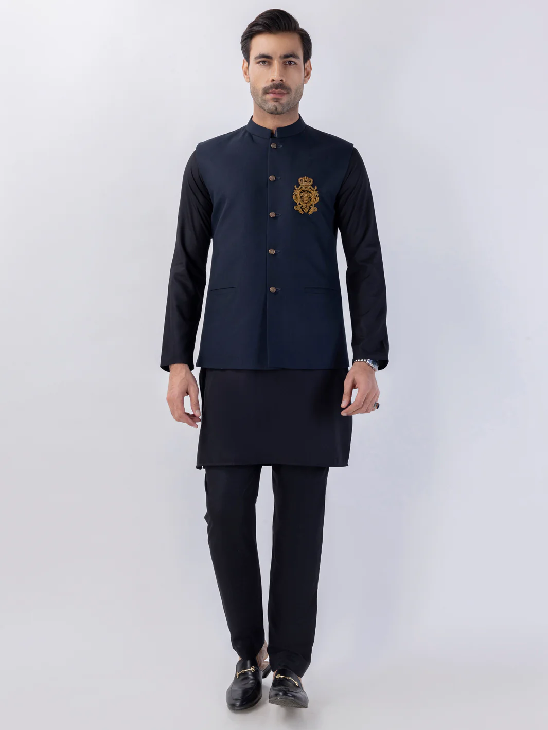 Midnight Blue Blended Waistcoat - AL-WC-571A - Image 2