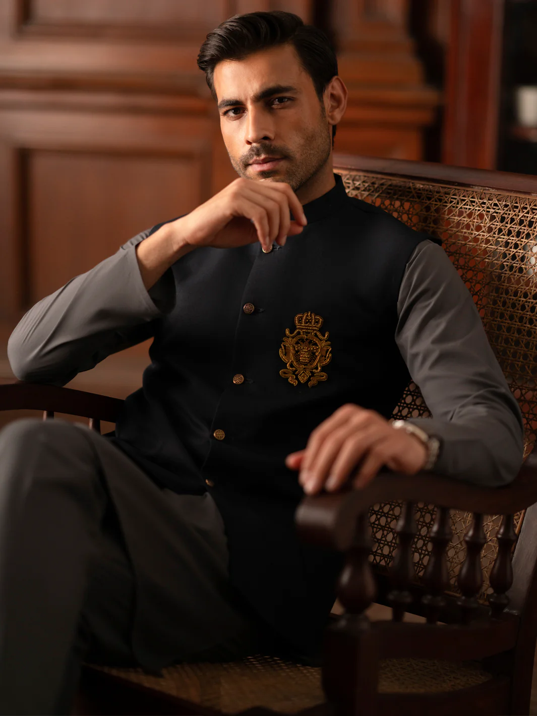 Black Blended Waistcoat - AL-WC-571B - Image 3