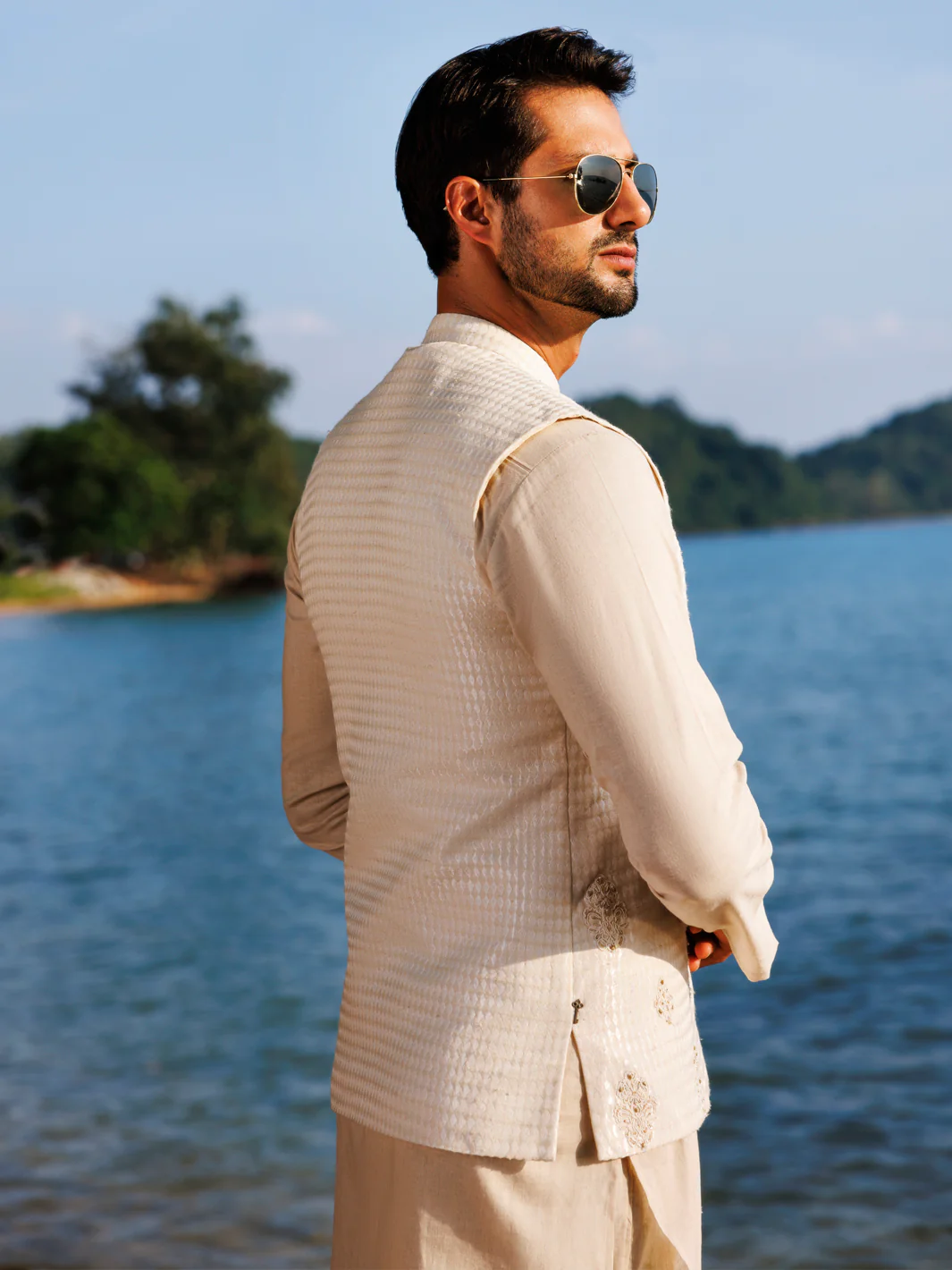 Off White Blended Waistcoat - AL-WC-577 - Image 3