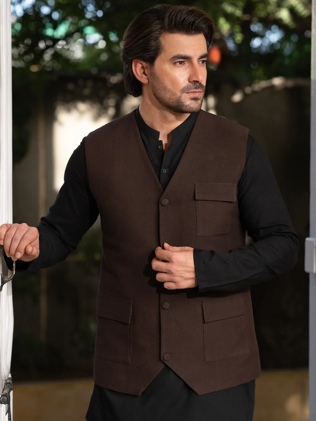 Dark Brown Blended Waistcoat - AL-WC-583 - Image 2