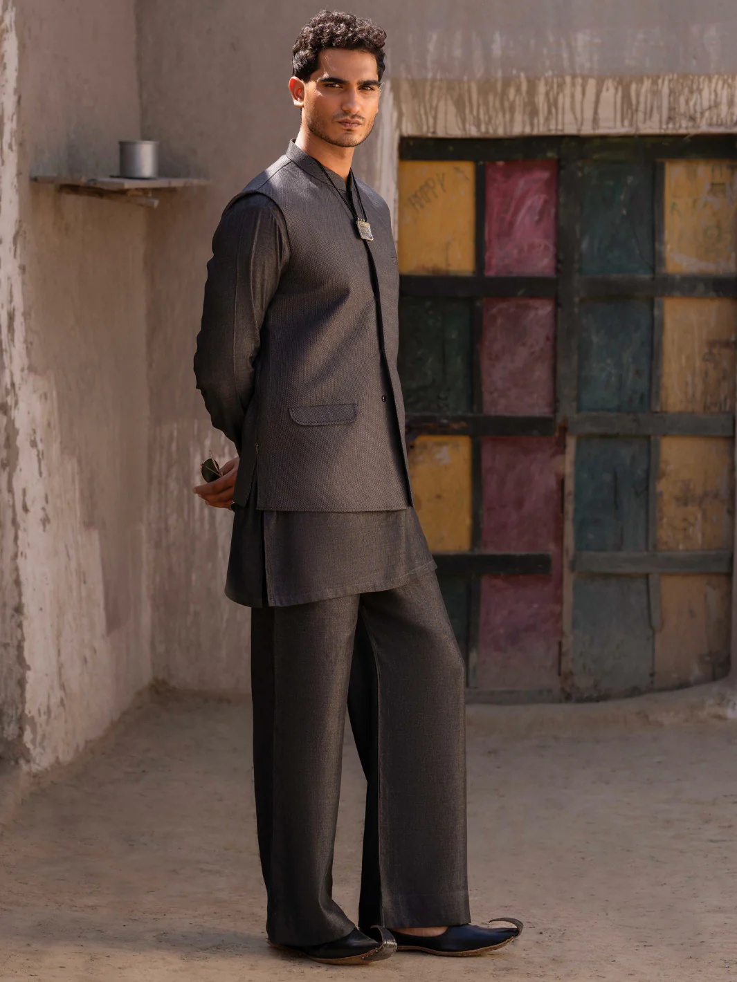 Grey Blended Waistcoat - AL-WC-587A - Image 2