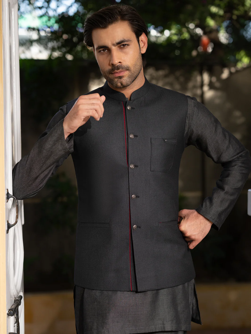 Charcoal Blended Waistcoat - AL-WC-590B - Image 2